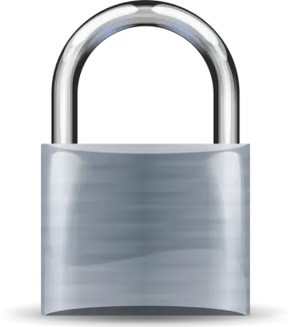 a silver padlock on a white background
