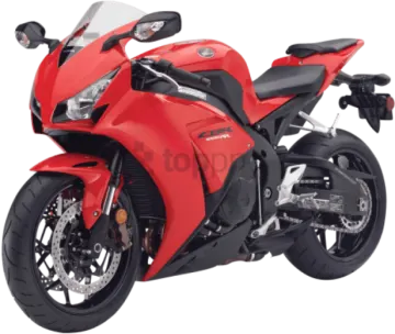 a red motorcycle on a white background