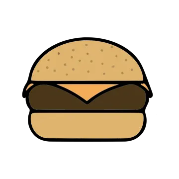 a hamburger on a white background