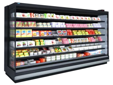 a display case with food items in it