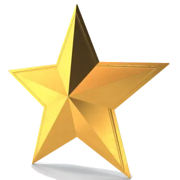a gold star on a white background