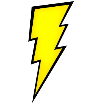 a yellow lightning bolt on white background