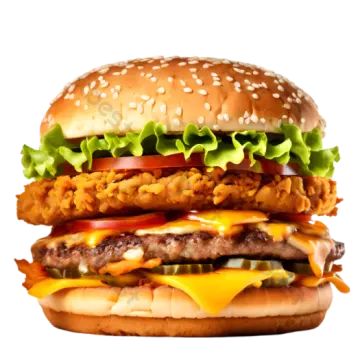 a chicken sandwich with cheese, tomato and lete