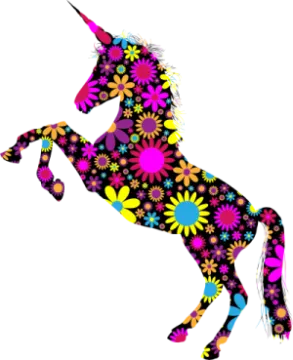 an image of a unicorn with flowers on it