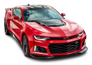 a red chevrolet camaro on a white background