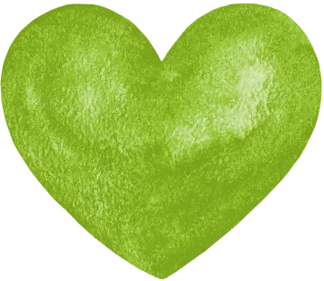 a green heart on a white background