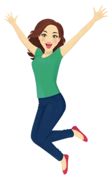 a woman jumping in the air