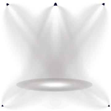 a white stage with spotlights vector
