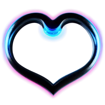 a black heart with blue and pink lights