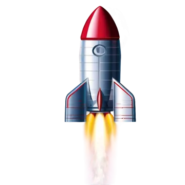 a rocket is flying through the air