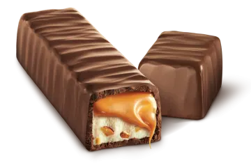 a chocolate bar with an ice cream on top