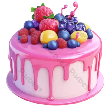 a cake with fruit and berries on top