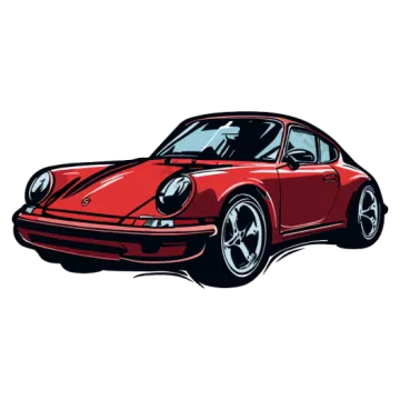 a red sports car on a white background