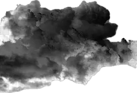 a black smoke cloud on a white background