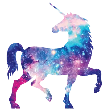 a silhouette of a unicorn with galaxy in the background