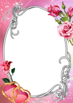 a frame with roses and hearts vector