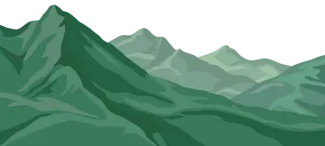 a green mountain with a white background
