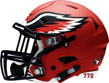 a football helmet with flames on it