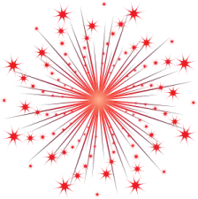 a red star burst on a white background