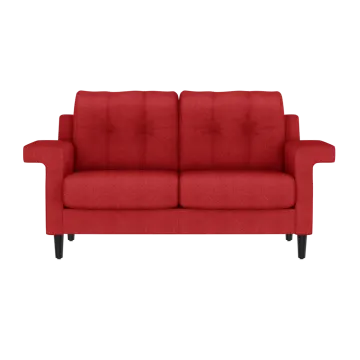 a red couch on a white background