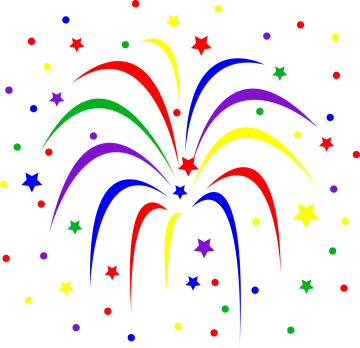 a colorful fireworks clipart