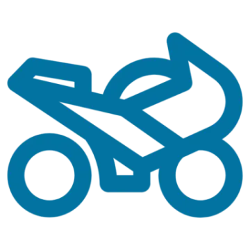a blue motorcycle with a white background