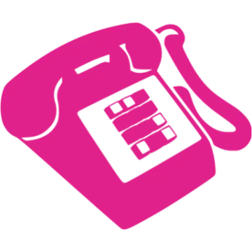 a pink phone with the letter e on it