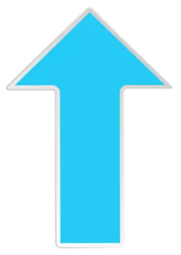 a blue arrow pointing up