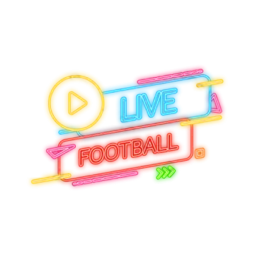 a neon sign that says live football