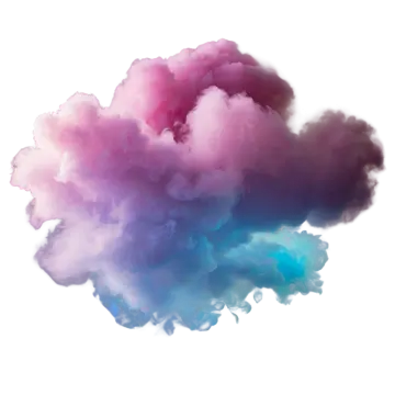 pink and blue cloud on white background