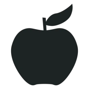 an apple silhouetted on a white background
