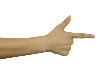 a person's hand is pointing at something