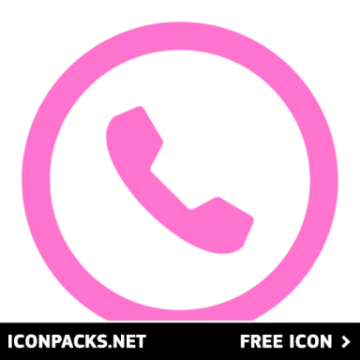 a pink phone icon with the text contact