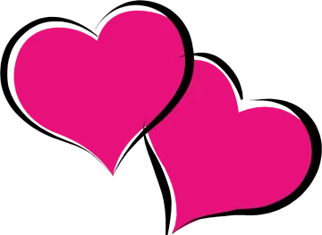 two pink hearts clipart