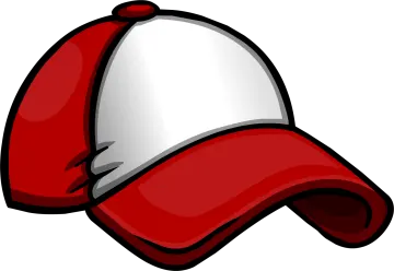 a red and white baseball cap