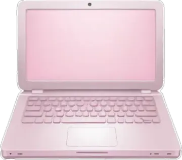 a pink laptop computer on a white background