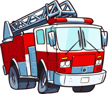 a cartoon fire truck