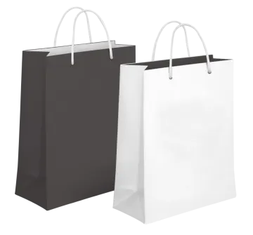 two black and white shopping bags