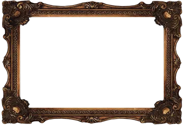 a gold ornate frame on a white background