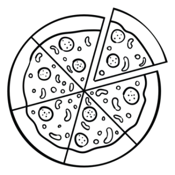 a slice of pizza on a white background