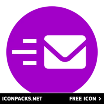 a purple icon with an email icon in the middle