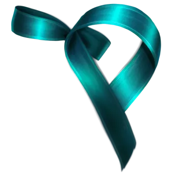 a blue ribbon with a bow on it
