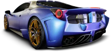 a blue sports car on a white background