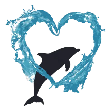 a dolphin in the shape of a heart