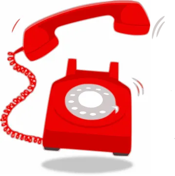 a red telephone with a white background