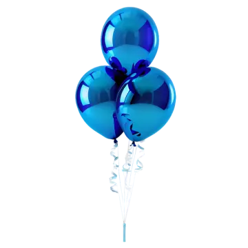 a bunch of blue balloons