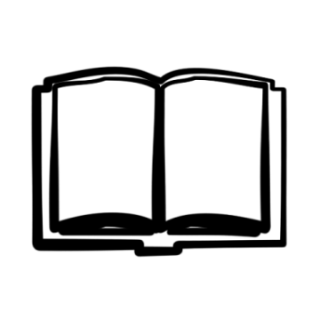 an open book on a white background