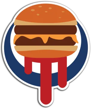 a hamburger sticker on a white background