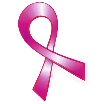 a pink ribbon on a white background