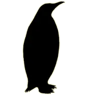 a penguin silhouetted against a white background